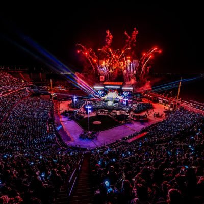 Stray Kids perform at Oracle Park in San Francisco, California on May 28, 2025. (Photo by Chris Tuite)