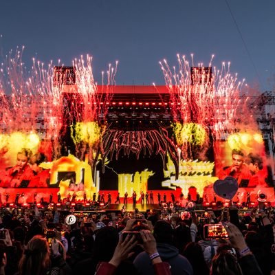 Stray Kids perform at Oracle Park in San Francisco, California on May 28, 2025. (Photo by Chris Tuite)